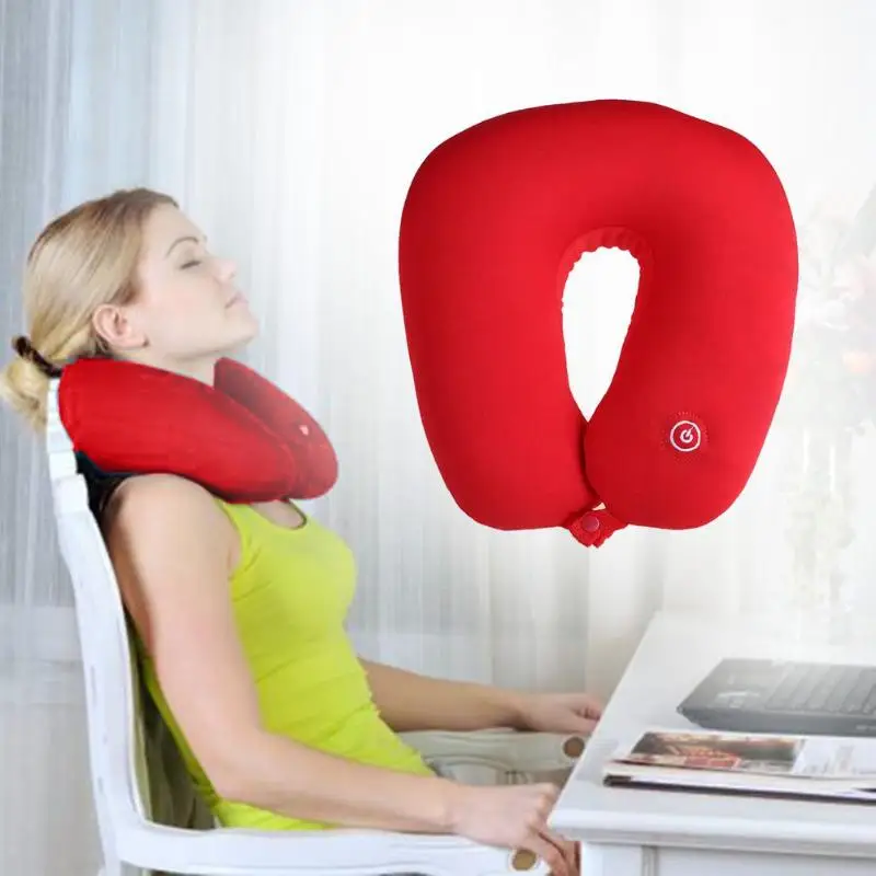 

U Shaped Pillow Slow Rebound Memory Foam Headrest Massage Neck Pillow Adjustable to Medium and High Strength Outdoor Tools