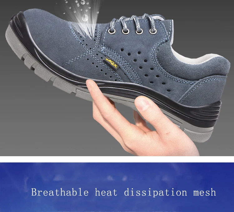Неустойчивая защитная обувь для мужчин и женщин со стальным носком, легкая дышащая кожа, уличные кроссовки, рабочие ботинки