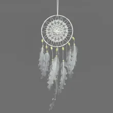 Креативный стиль простой белый кудрявый Ловец снов кулон Ins для Девочки Мягкая сестра Ловец снов домашний кулон со светом