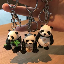 Hot Toys Cartoon Resin Black White Cute Panda Keychain Keyring Key holder Car Key Chains Men Women Souvenir Birthday Gift cute cartoon panda style curtain buckles black white pink pair