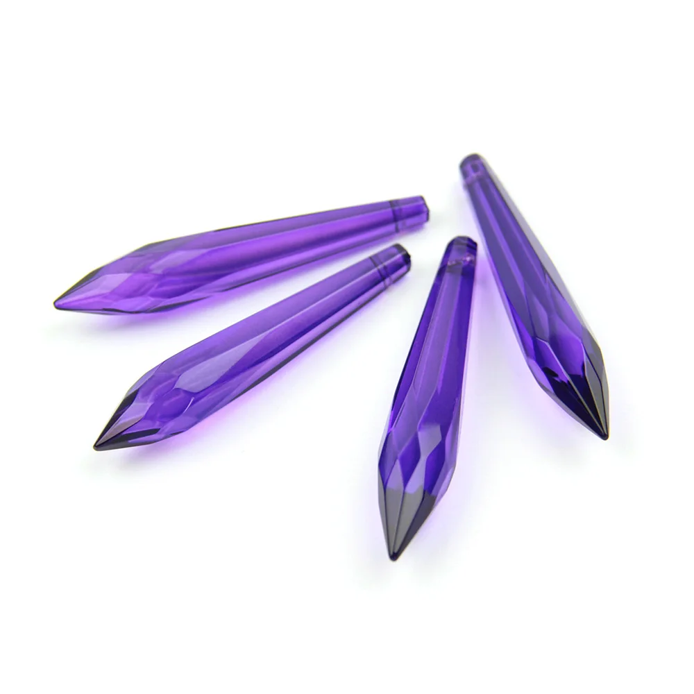 63 мм 10 шт/50 шт/100 шт Разноцветные стеклянные хрустальные многогранные кулоны В Форме Призмы в форме U-drop для декора светильников Лидер продаж - Цвет: violet