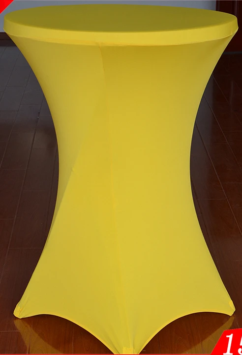 22 ألوان غطاء الطاولة كوكتيل بار الجدول الكتان الجدول القماش دنة عالية ليكرا حفل زفاف فندق الجدول الديكور للبيع