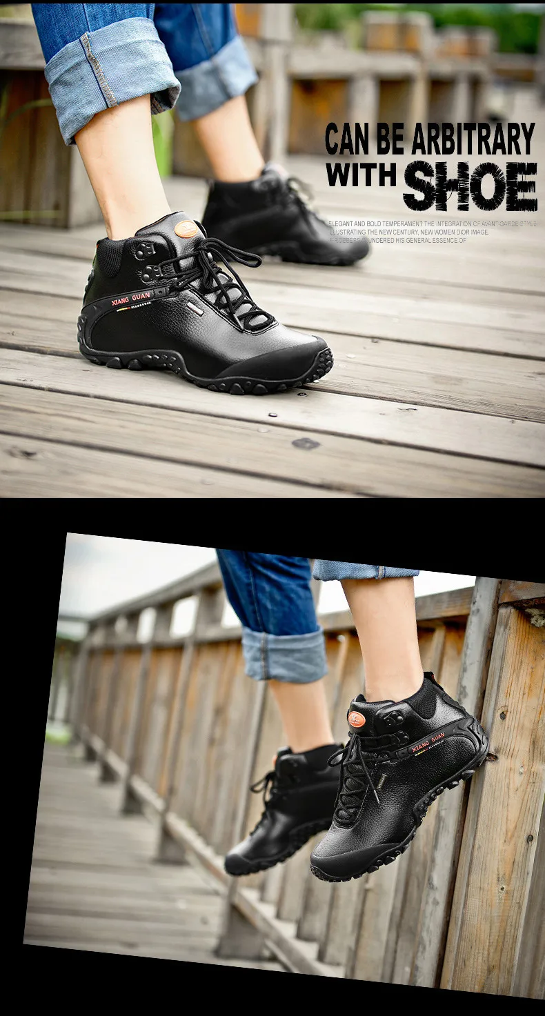 Xiangguan Мужская пляжная обувь/Женская походная обувь уличные кроссовки альпинистские высокие кожаные спортивные трекинг Туризм Сапоги botas водонепроницаемые