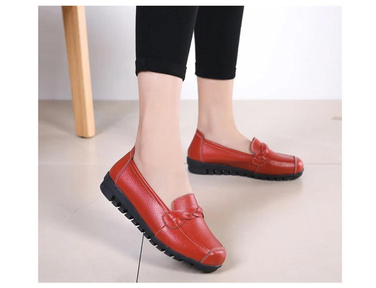 AH 2669-2019 Spring Autumn Women Flat Shoes Genuine Leather Woman Shoe-18