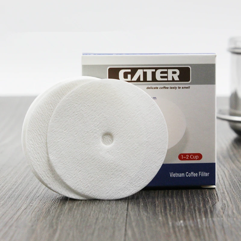 Beste Rvs Vietnam Koffie Druppelaar Filter Pot En 100 Stuks Papieren Filter Set Vietnam Drip Pot Filter Kopje Koffie Filter gereedschap