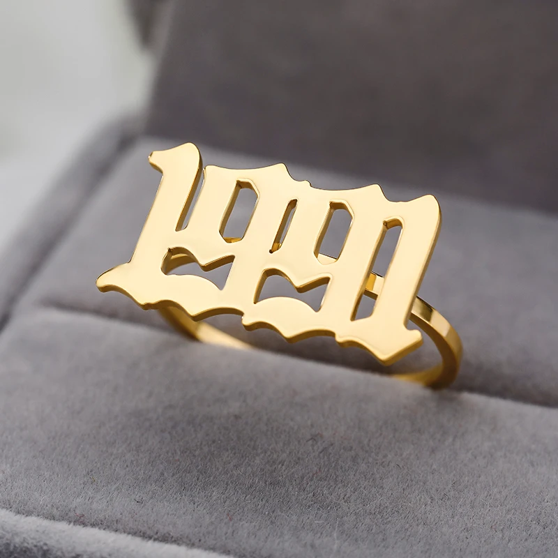 

Old English Number Ring Personalized Old English Men Ring Jewelry For Women's Clothing & Accessories Or Bridesmaid Gifts
