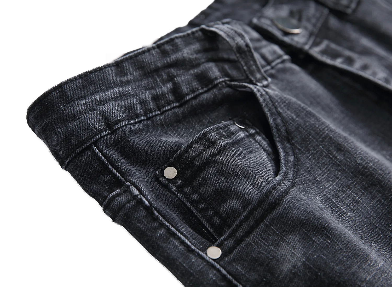 Весенние мужские мото-байкерские джинсы новые модные стильные Классический прямой крой мужские состаренные джинсы черные джинсы мужские