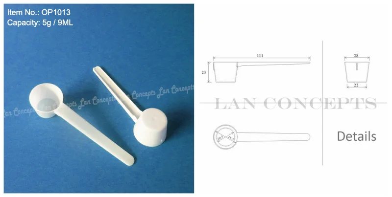 50 шт./лот мерная пластиковая ложка PP мерная ложка 0,5 г 1 мл 5 г 9 мл 10 мл 8 г 16 мл 15 г 30 мл на выбор-белый цвет