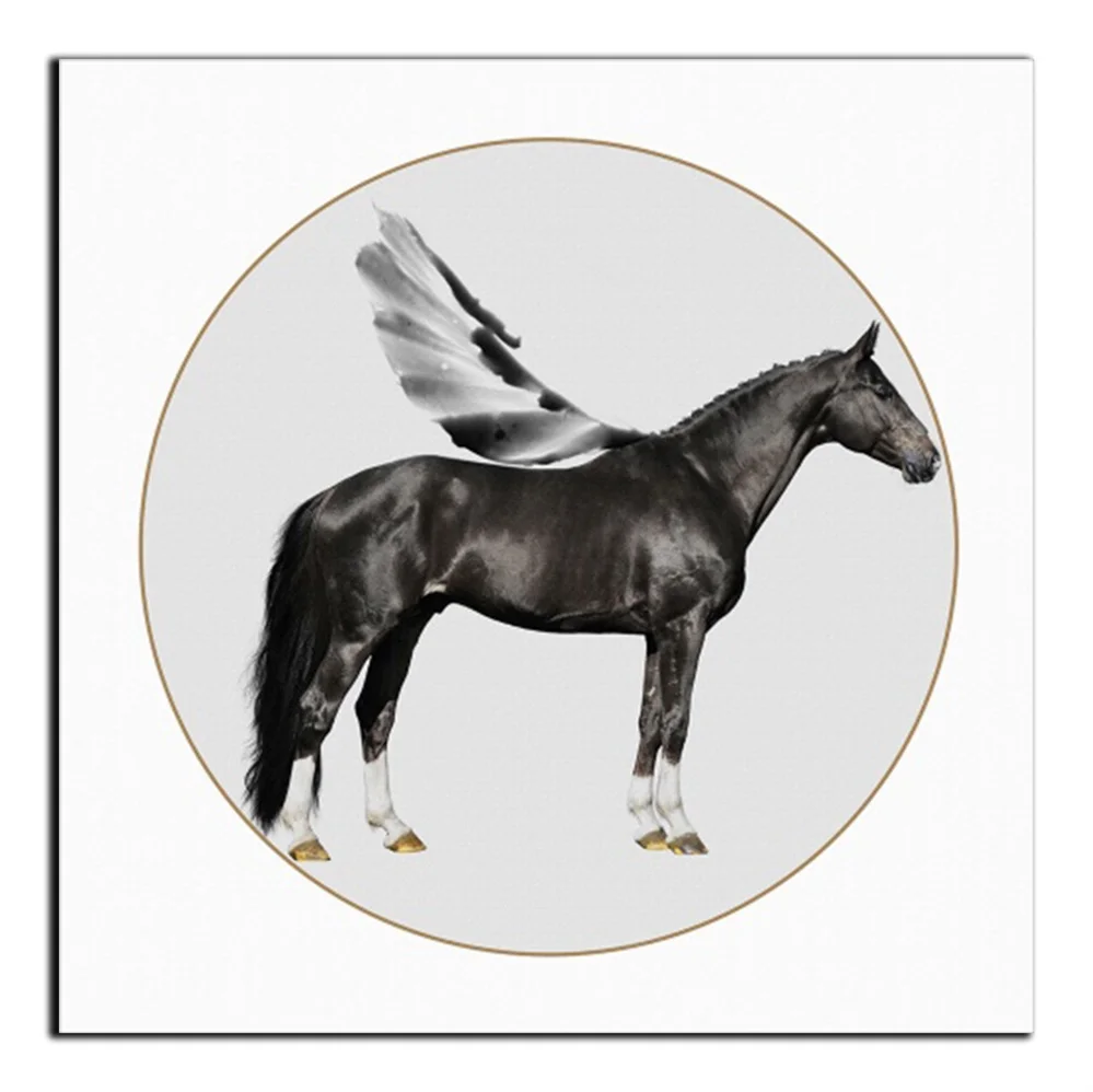 

Angle Wings Horse Oil Painting Abstract Canvas Wall Artwork For Room Decoration Office Store Living Room Bedroom Decor No Frame