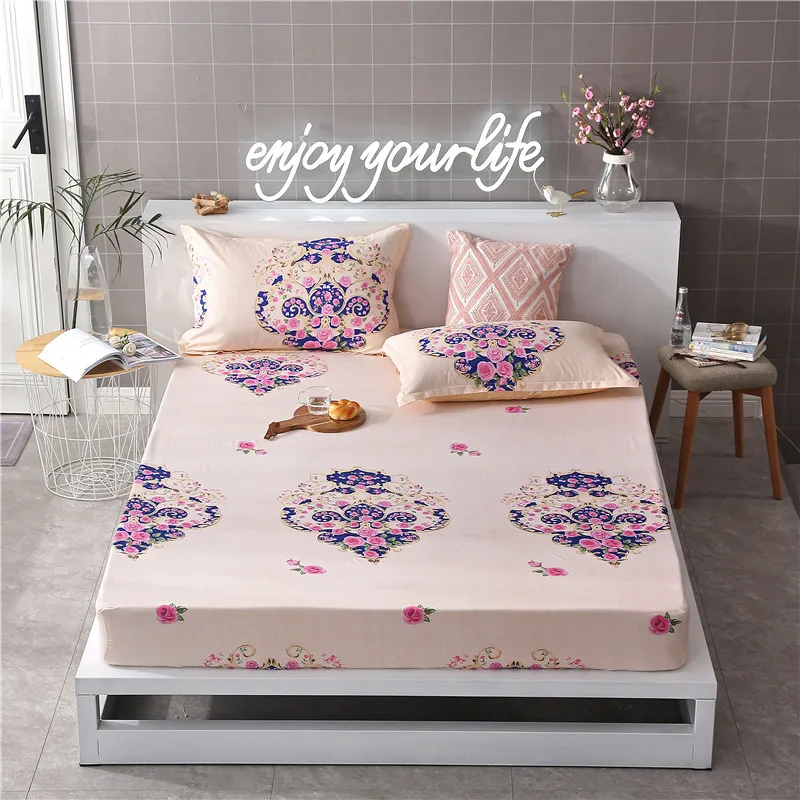زهرة نمط 1 pc شرشف الكبار الاطفال الطفل غطاء مرتبة مع المطاط شريط مرن أغطية سرير واحد التوأم كامل مزدوجة حجم