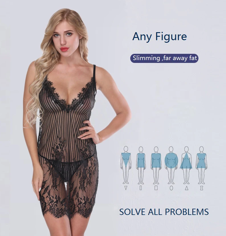 NINGMI Full Slip Sexy Lingerie Set Lounges Hot Erotic Underwear Lace Baby Doll Underskirt Women Deep V Neck Petticoat Mini Dress NINGMI Full Slip Sexy Lingerie Set Lounges Hot Erotic Underwear Lace Baby Doll Underskirt Women Deep V Neck Petticoat Mini Dress