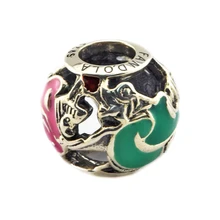 DIY Подходит Пандора шармы браслеты Аврора Фея крестная бусины с смешанной эмалью стерлингового серебра 925 пробы-ювелирные изделия