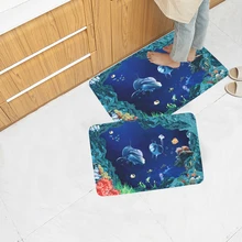Non-Slip Rug Floor Mat Kitchen Living Room Ocean Animal Polyester+PVC+TPR Repeatable Skid Resistant Decoration Non-Slip Rug Floor Mat Kitchen Living Room Ocean Animal Polyester+PVC+TPR Repeatable Skid Resistant Decoration
