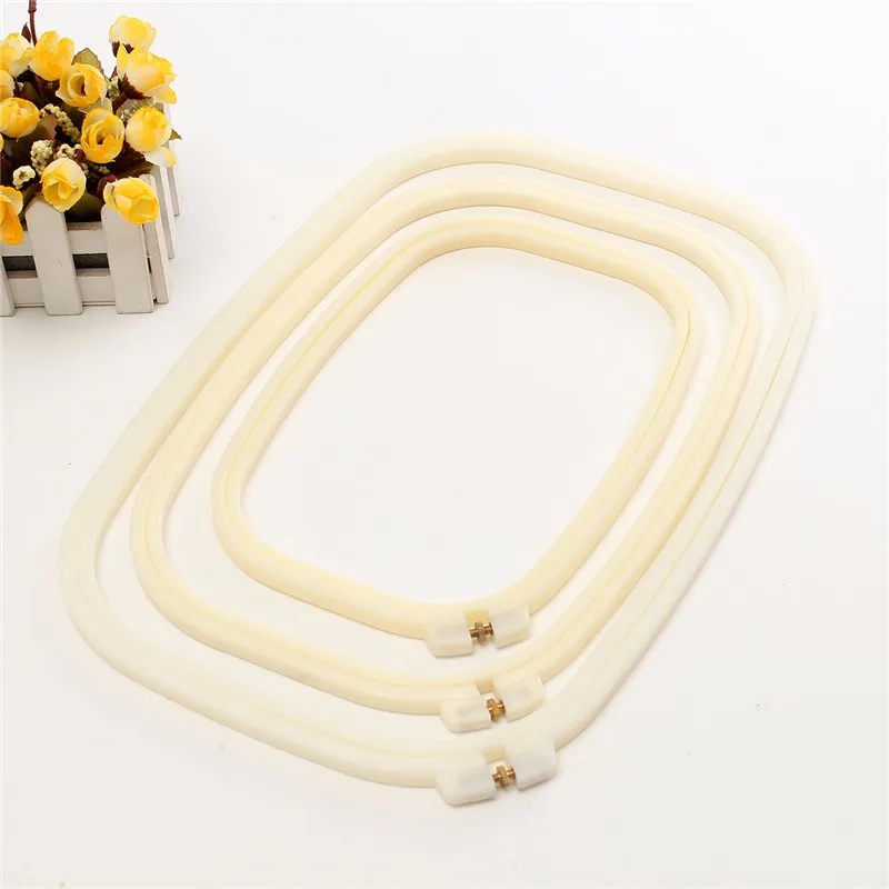 Kiwarm multisize rectangle plastic embroidery crossstitch hoop ring