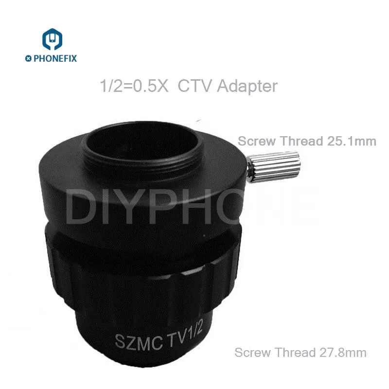 PHONEFIX SZMC TV1/2 TV1/3 CTV адаптер 0.5X 0.35X 1X C-mount адаптер объектив Тринокулярный стереомикроскоп Сменные аксессуары