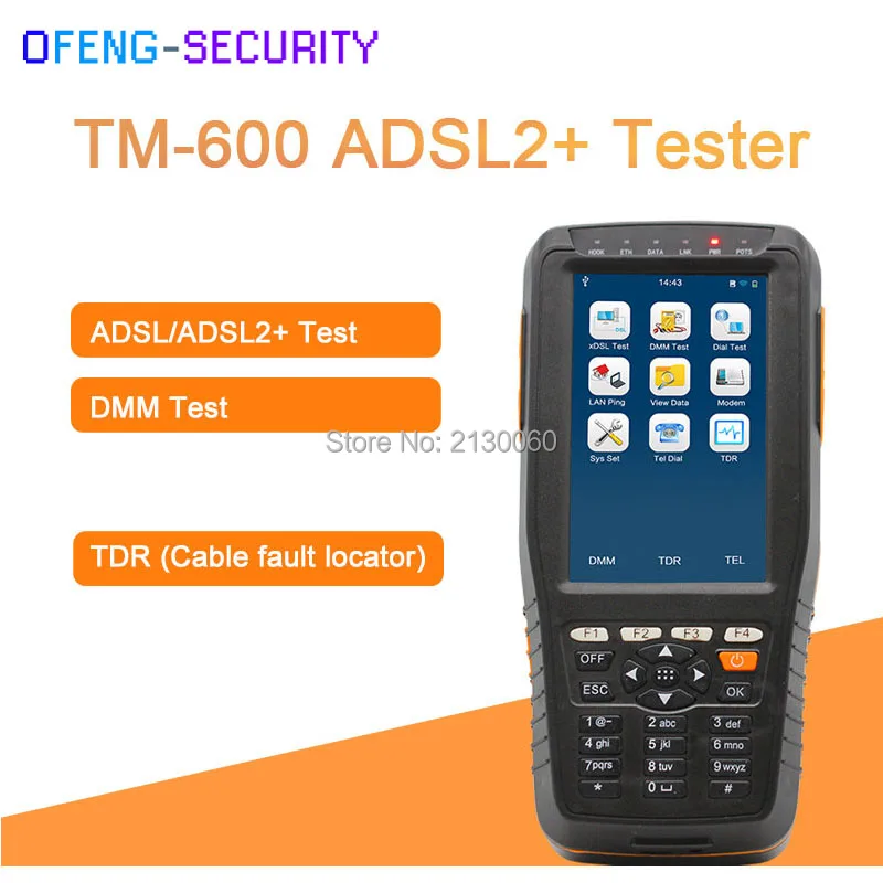 

TM-600 ADSL/ADSL2+ Tester, DMM Test + TDR Cable Fault Locator Function, TM600ADSL2+ Tester