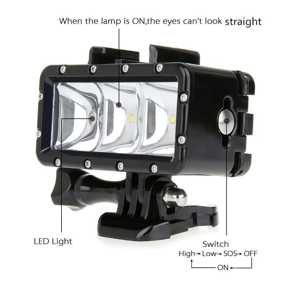 

Underwater Diving Light Accessories Kit for Hero 6/5/4/3+/3/5 Session/4 Session/HERO/Fusion DBPOWER Crosstour Headlamp