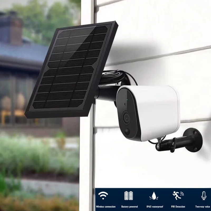 HD 1080p наружная солнечная батарея WiFi камера IP65 водонепроницаемая
