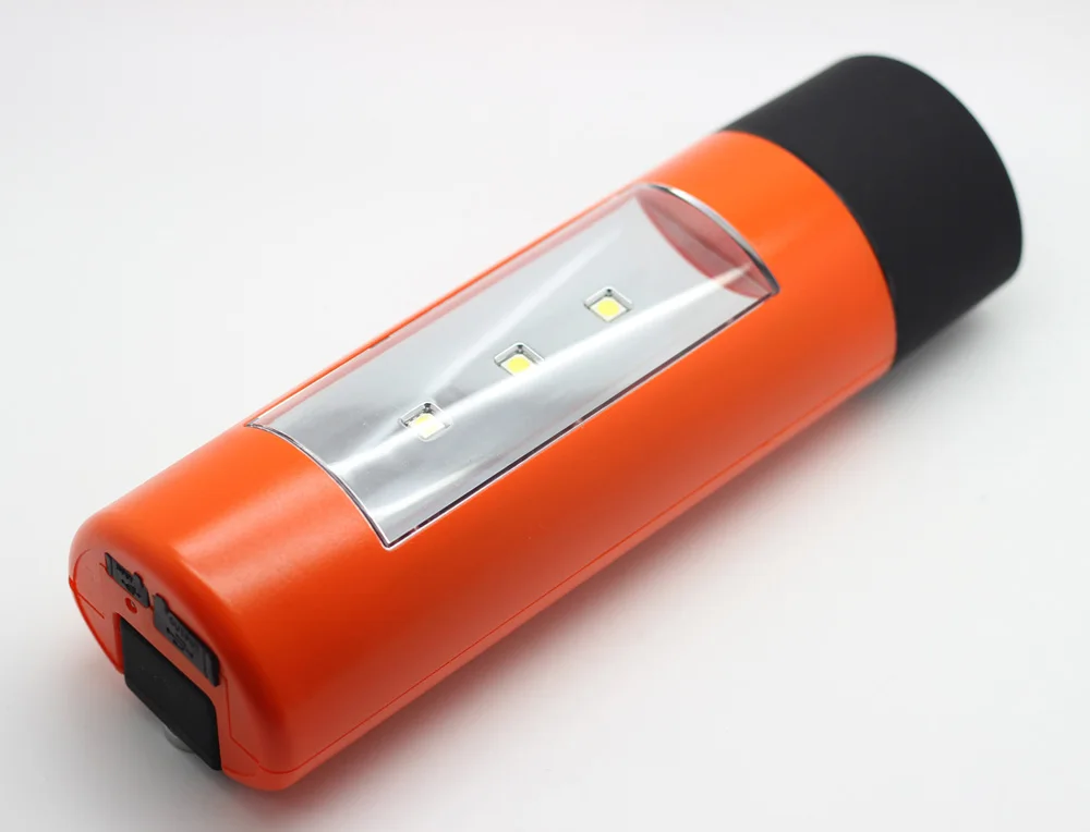 Портативный источник питания аварийный светодиодный светильник-вспышка с рукояткой USB зарядное устройство для телефона маленький светильник для кемпинга Динамо - Цвет: Orange