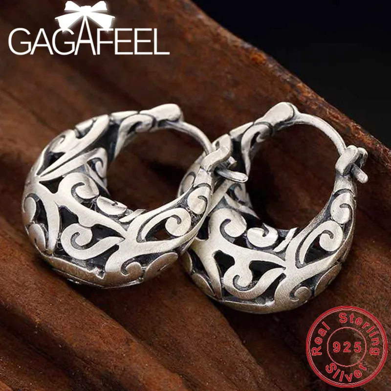 GAGAFEEL, серебряные серьги-кольца с цветами для женщин, 925 пробы, серебряные женские серьги, тайские серебряные ювелирные изделия высокого качества