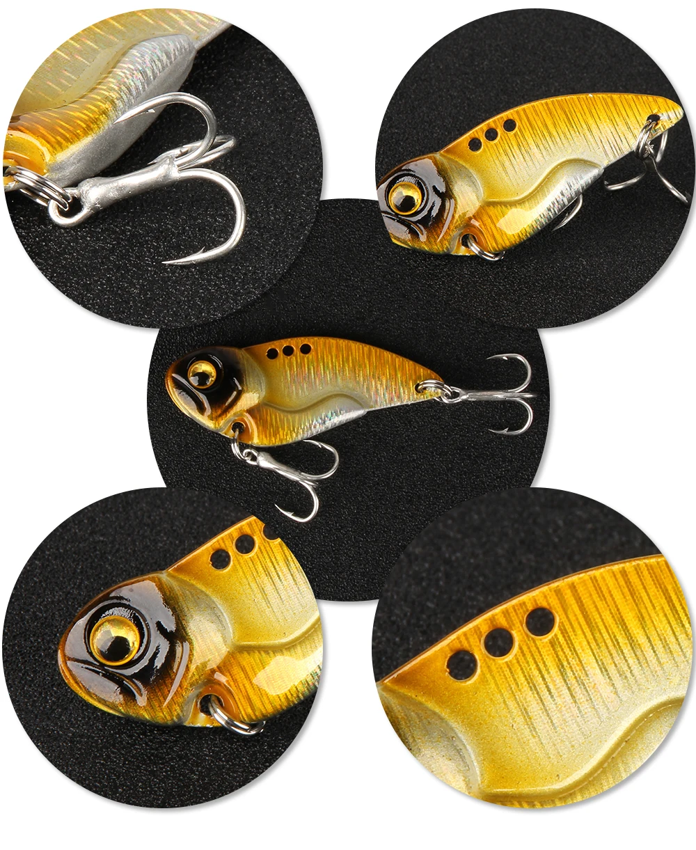 1pcLot Metal Vib Lures Fishing Vibration Bass Artificial Hard Bait Cicada Lure Vibe Sinking Lure, 8g 14g 20g, 5 Colors  (6)