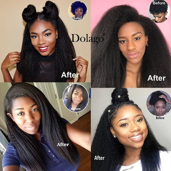 Kinky Straight Hair Brazilian Virgin Hair Weave Bundles Coarse Yaki 100% Human Hair Bundles 3 Dolago Hair Products Extensions 5