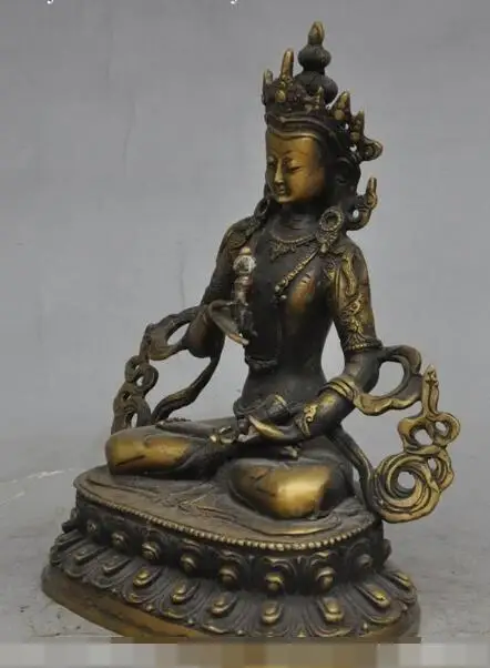 

S02771 9" tibet buddhism bronze Vajrasattva bodhisattva Vajra goddess seat lotus statue (B0413)