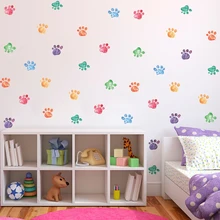 3D наклейки на стену с изображением собак, кошек, лап, акварельные наклейки на стену для детской комнаты, рождественские украшения для дома