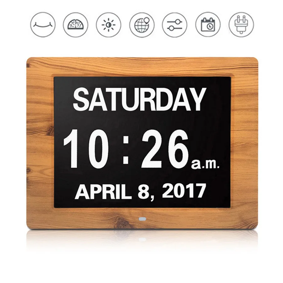 

50PCS Alarm Day Clock Electronic Extra Large Digital Clock Non-Abbreviated Date Display Seniors Memory Loss Elderly Dementia 8"