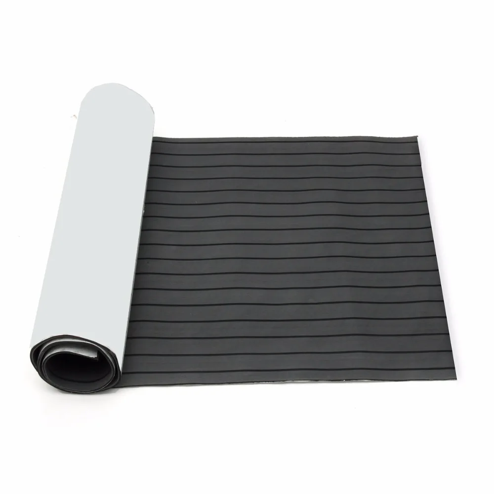 

EVA Foam Teak Dark Grey with Black Boat Flooring Sheet Yacht Synthetic Teak Decking Pad with 3m strong gule