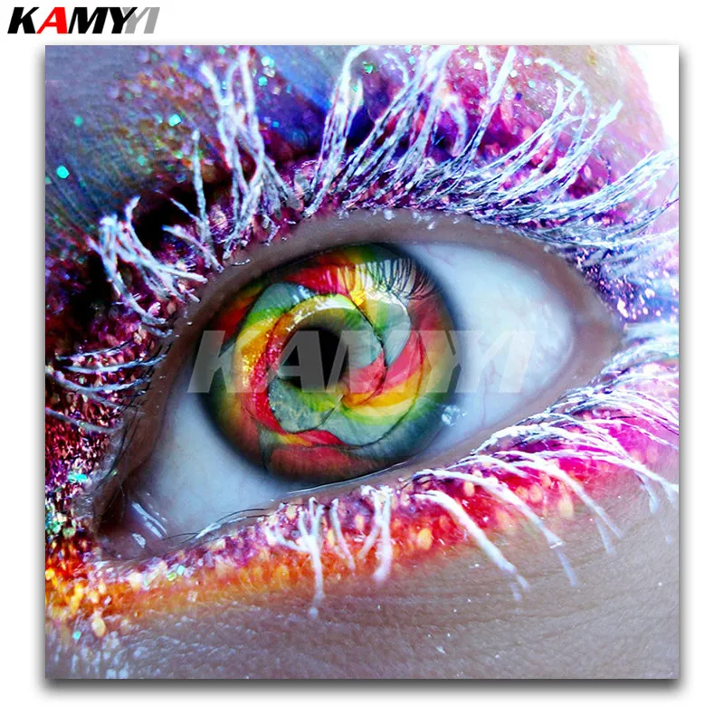 

Full Square Diamond embroidery Cross stitch Cartoon Full Round Diamond mosaic color eye DIY 3D Diamond painting beauty Sale