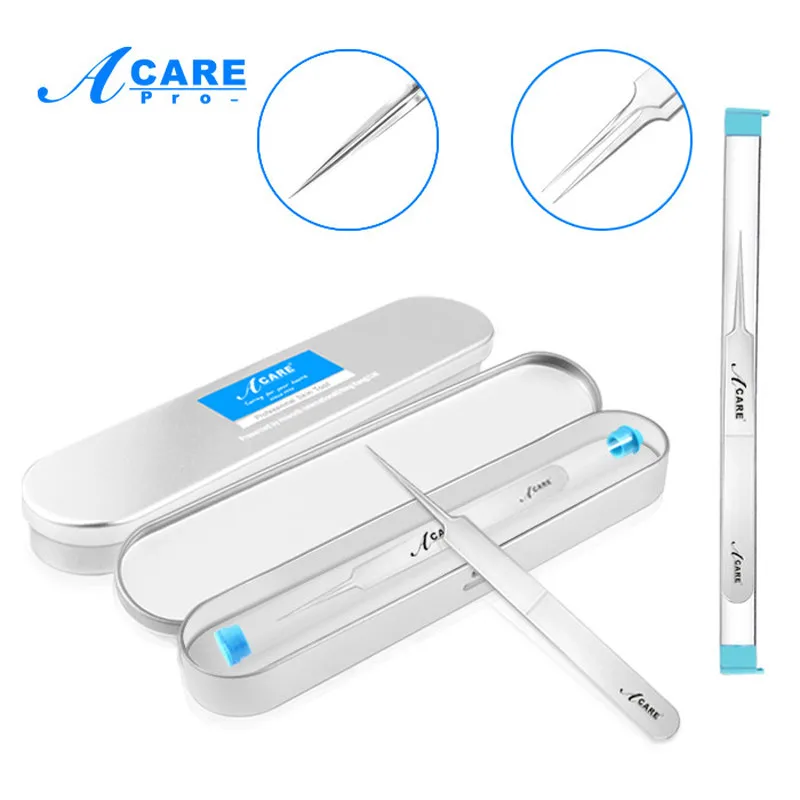 Acne Needle Blackhead Double ended Point Tweezers Remover Tool