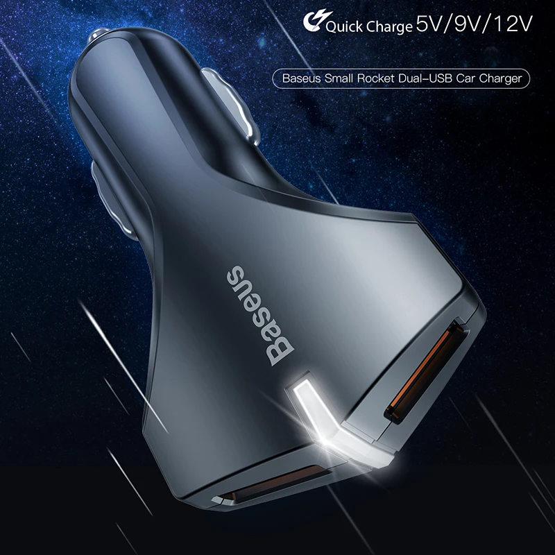 Baseus سريعة تهمة 3.0 سيارة شاحن سامسونج شاحن سريع QC 3.0 USB للهاتف المحمول شاحن لهواوي Xiaomi سريع شحن