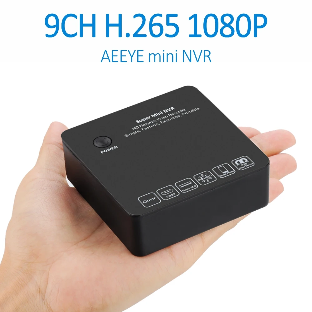 ENSTER AEEYE 9CH 1080 P H.265 мини NVR Регистраторы/декодер для 720 960 Onvif IP Камера USB HDD/E SATA HDD