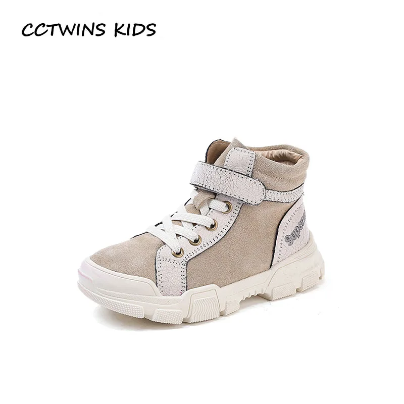 

CCTWINS KIDS 2018 Winter Children Genuine Leather Trainer Baby Boy Brand High Top Sneaker Girl Fashion Sport Shoe FH2312
