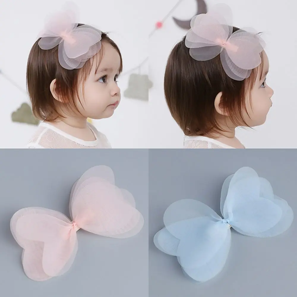 

1Pcs New Korean Angela Cute Baby Girls Hairpins Cartoon Net Yarn Bowknot Headwear Hair Clips Kids Children Hair Accessories