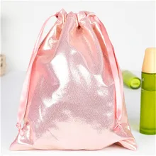 Дизайн мягкие из искусственной кожи блесток вельвтовые штаны с розовой шнуровкой сумка/Свадебная конфетная одежда упаковка мешок шнурка