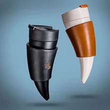 1 unid Cuernos de Cabra Creativo Taza de Café Taza de Aislamiento Al Vacío Termo de Acero Inoxidable Termo Par Taza de Viaje Botella de Agua
