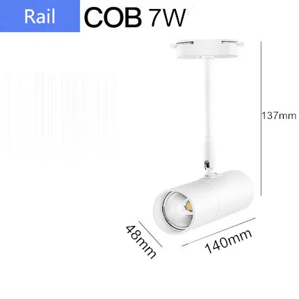 Современные светодиодные потолочные лампы на 360 градусов вращающийся COB фоновый Точечный светильник фойе рельсовая лампа Потолочные светильники Светильник ing - Цвет корпуса: 7W rail