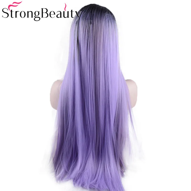 Strongbeauty длинные прямые кружевные фронтальные синтетические волосы