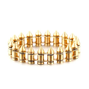 

Europe and the United States new retro punk jewelry titanium steel bracelet bullet men's chain bracelet