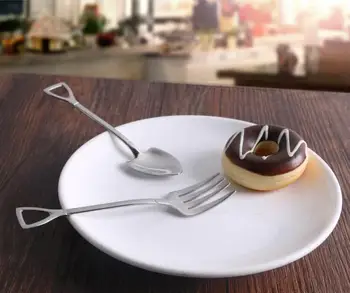 

304 stainless steel tableware thicken coffee ice cream spoon children's fruit fork the mirror polishing tableware free ship