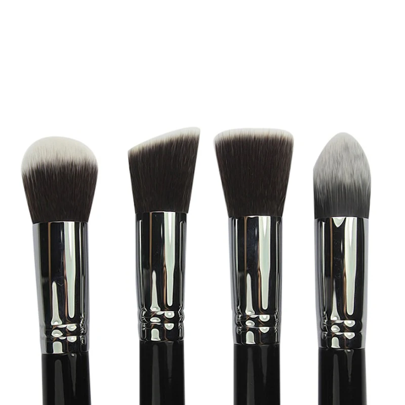 Pro Foundation Makeup Cosmetic Brush by BC, Angled Round Head Dense Soft Synthetic Bristle Hair