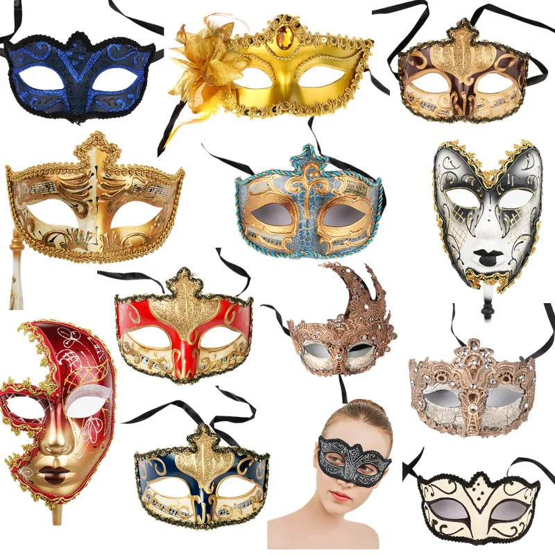 

H&D 15 kinds Mardi Gras Ladies Venetian Colombina Venice Scene Mask Masked Ball Masquerade Fancy Dress Accessories