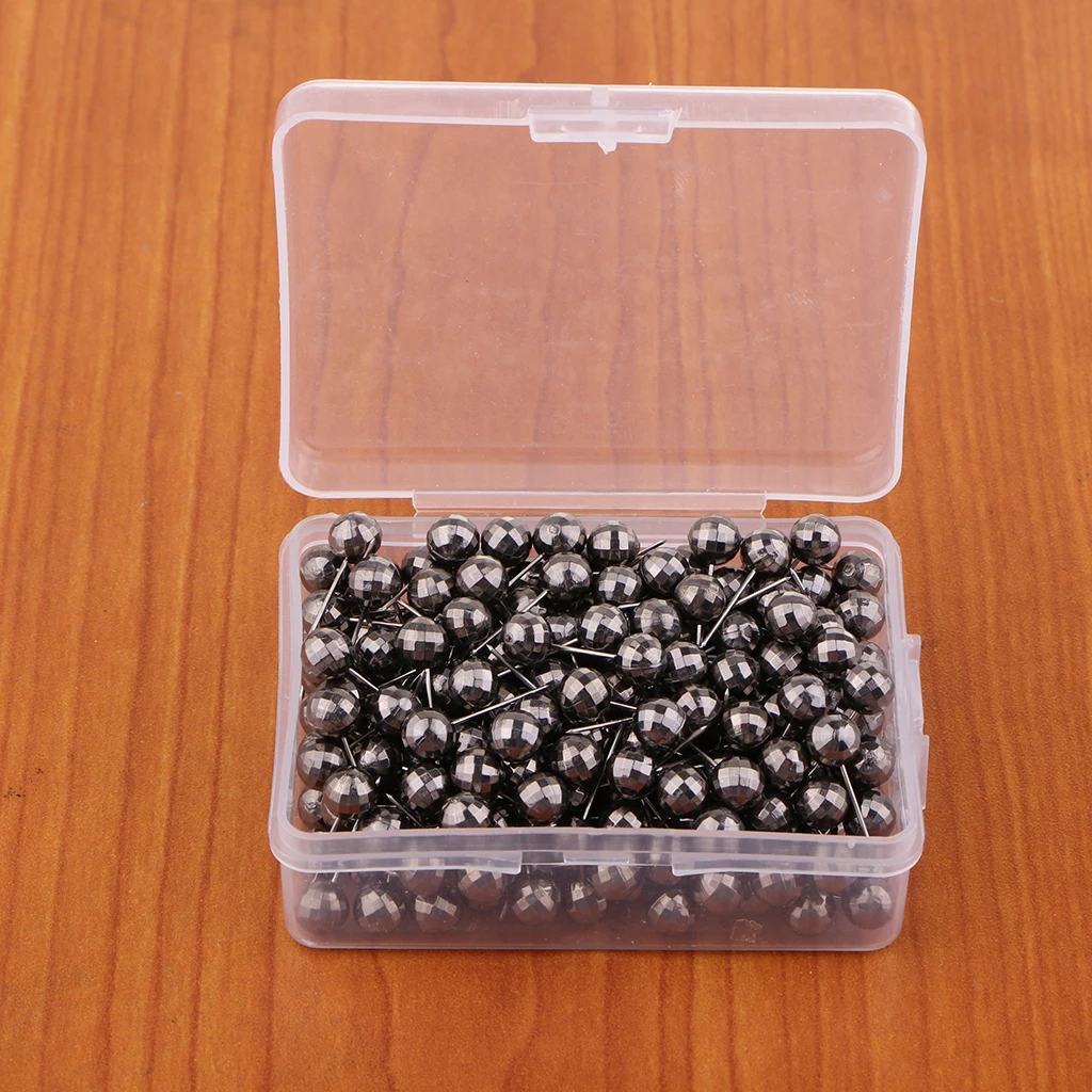 100/200 Push Pin Drawing Pins Metallic Ball Head Cork Board Map Office Thumb Unique Decorative Impact On DIY Projects