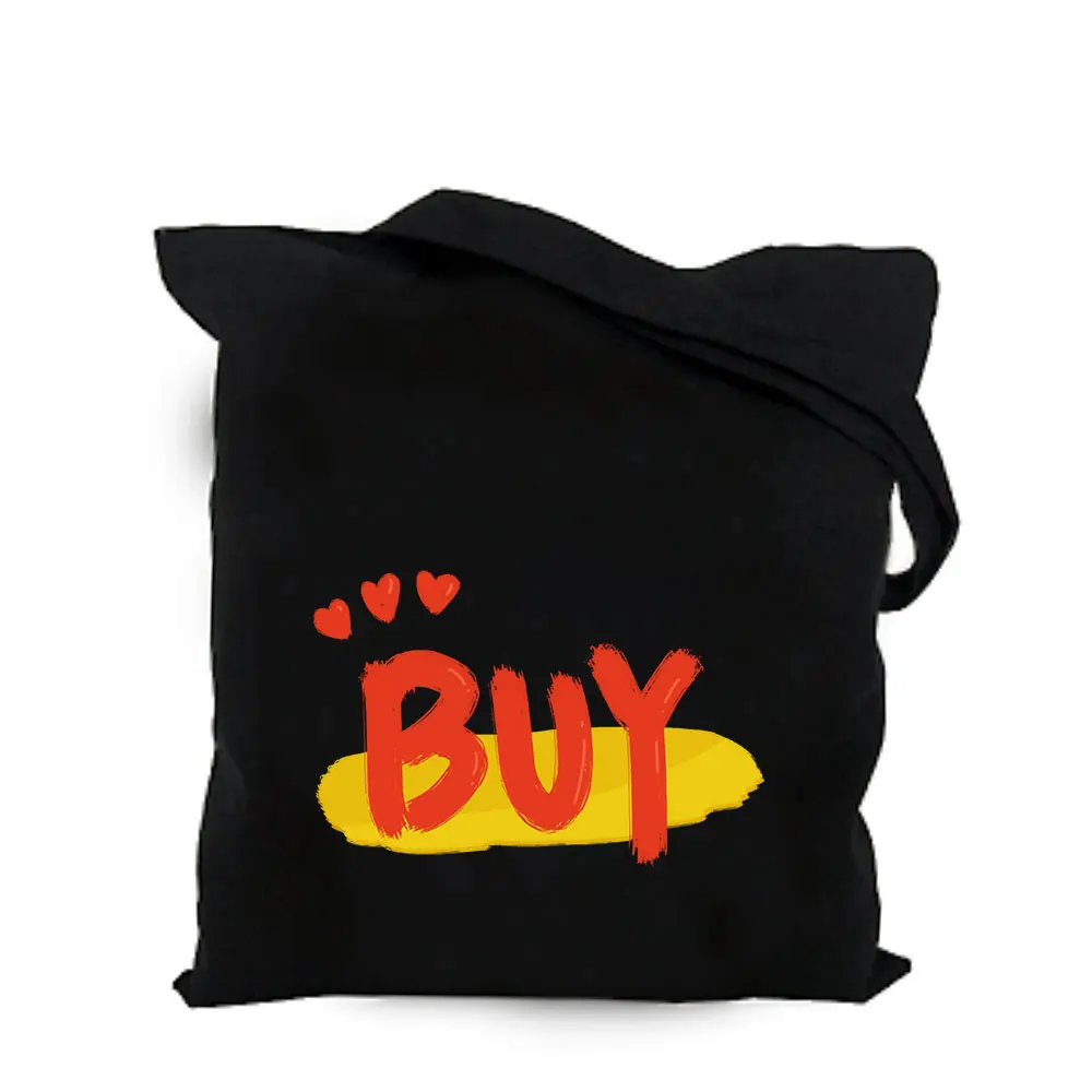 2019 letter black cotton canvas bag customized eco girl tote bag custom made shopping bags with logo for men or women  (2)