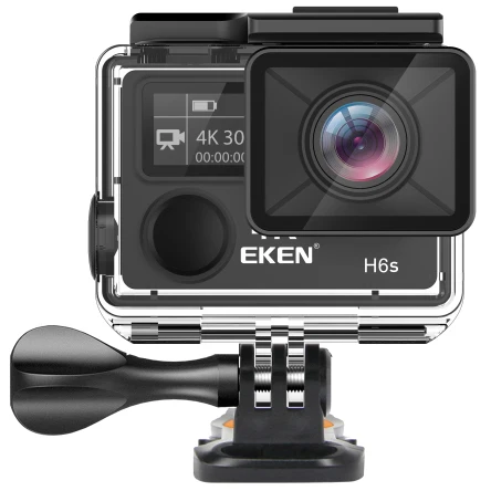 Экшн-камера Eken H6s, wifi, 4 k, 30fps, Ultra HD, с чипом Ambarella A12, внутри 30 м, водонепроницаемая, Go mini cam pro, Спортивная камера EIS - Цвет: Черный