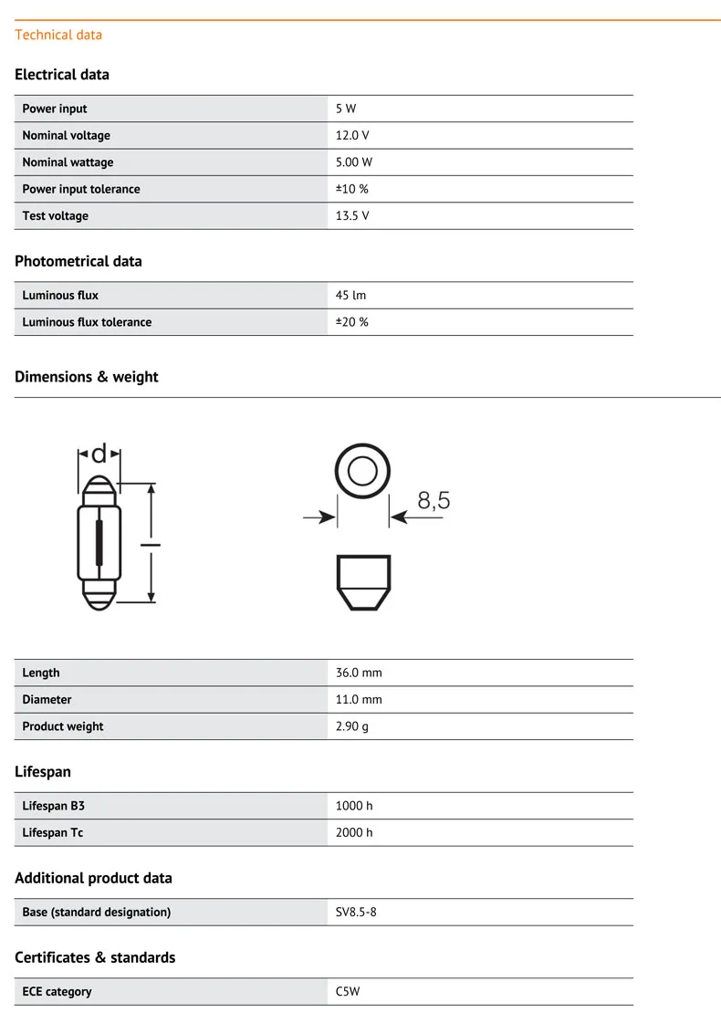 10 шт. OSRAM C5W 6418 лампы 12V 5W SV8.5-8 исходной линии чтения светильник пластина багажник лампы OEM Авто галогенные лампы ЕЭК