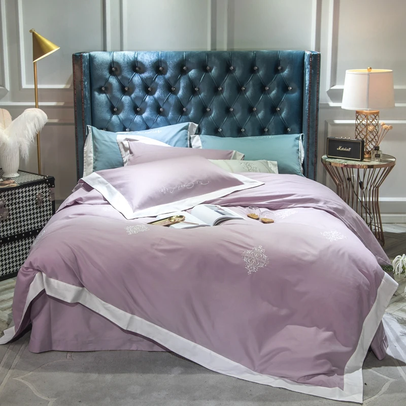 

Luxury Egyptian Cotton Red Yellow Sanding Bedding Set QUEEN KING Size 4Pcs Duvet Cover Bed Sheet set ropa de cama/linge de lit