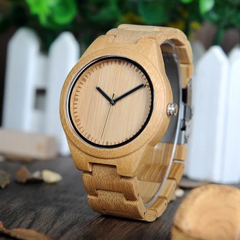 

BOBO BIRD Bamboo Wood Watch Men Quartz Wristwatches Male Bamboo wood High Quality Clock Male erkek kol saat in Gift Box